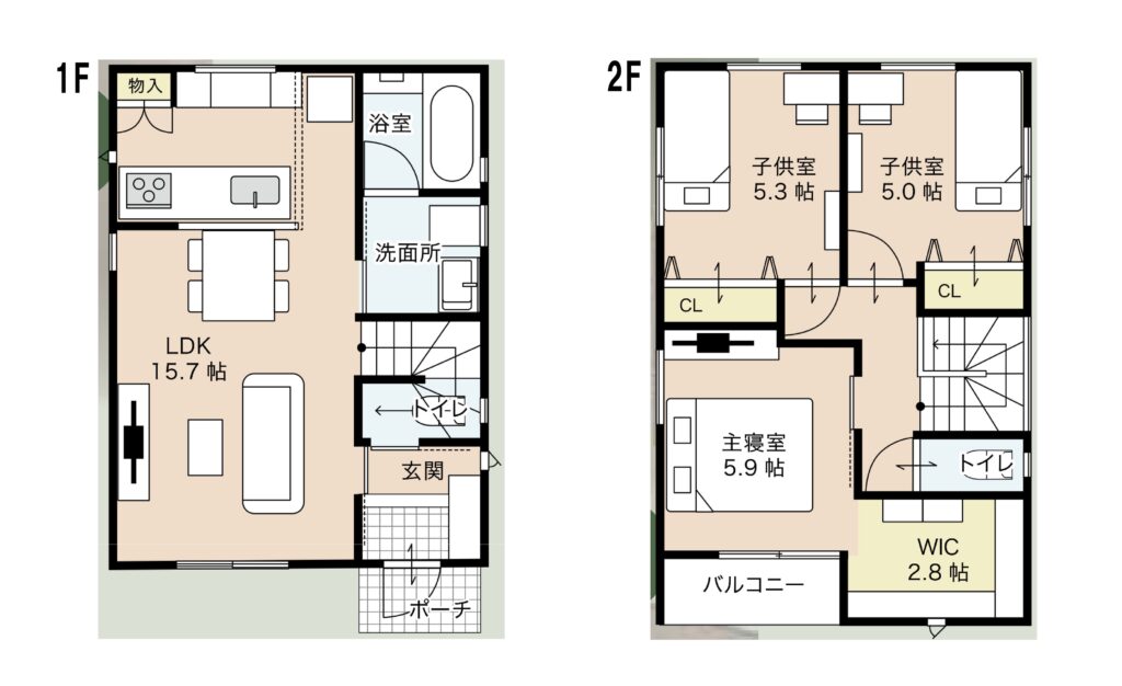 倉敷市北畝建売住宅間取り図