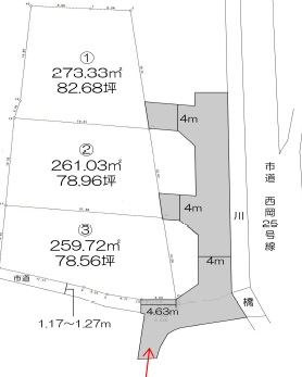 倉敷市西岡分譲地土地区画図1,140万円